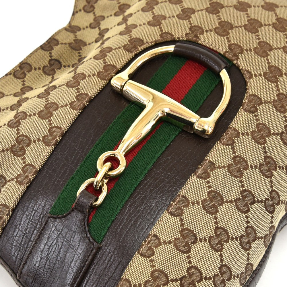 Gucci Hasler Monogram Canvas Horsebit Hobo Bag – Poshbag Boutique