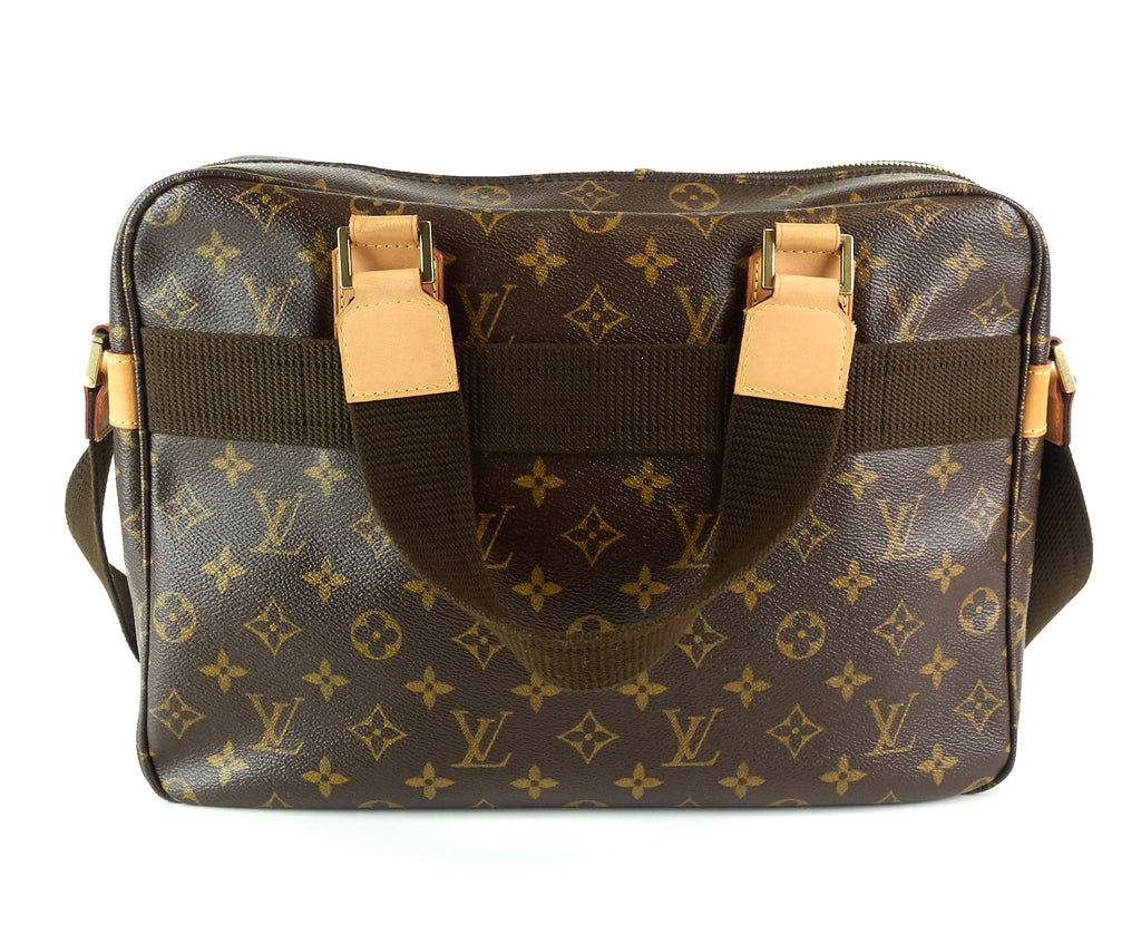 LOUIS VUITTON SAC BOSPHOREBRIEFCASE monogram canvas with brass hardware  adjustable fabric shoulder strap top zip pocket two top handles fabric  lining front external zip pocket with dust bag 34cm x 8cm x