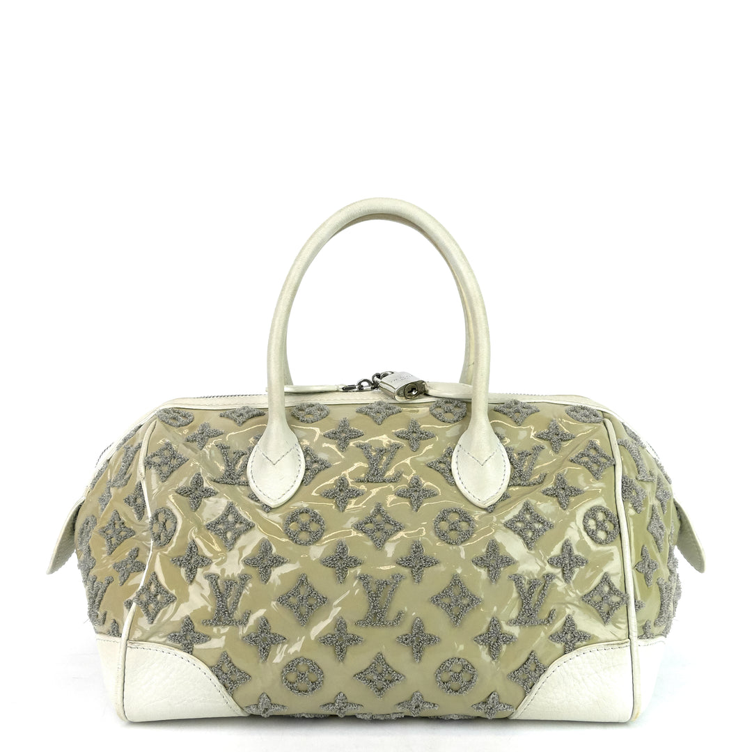 Louis Vuitton White Mini Lin Croisette Speedy 30 Grey Leather Cotton  Pony-style calfskin Cloth ref.408538 - Joli Closet