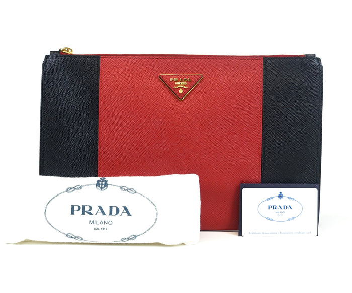 PRADA(プラダ)ハイビスカス レザー ブリーフケース ハンドバッグKK005-