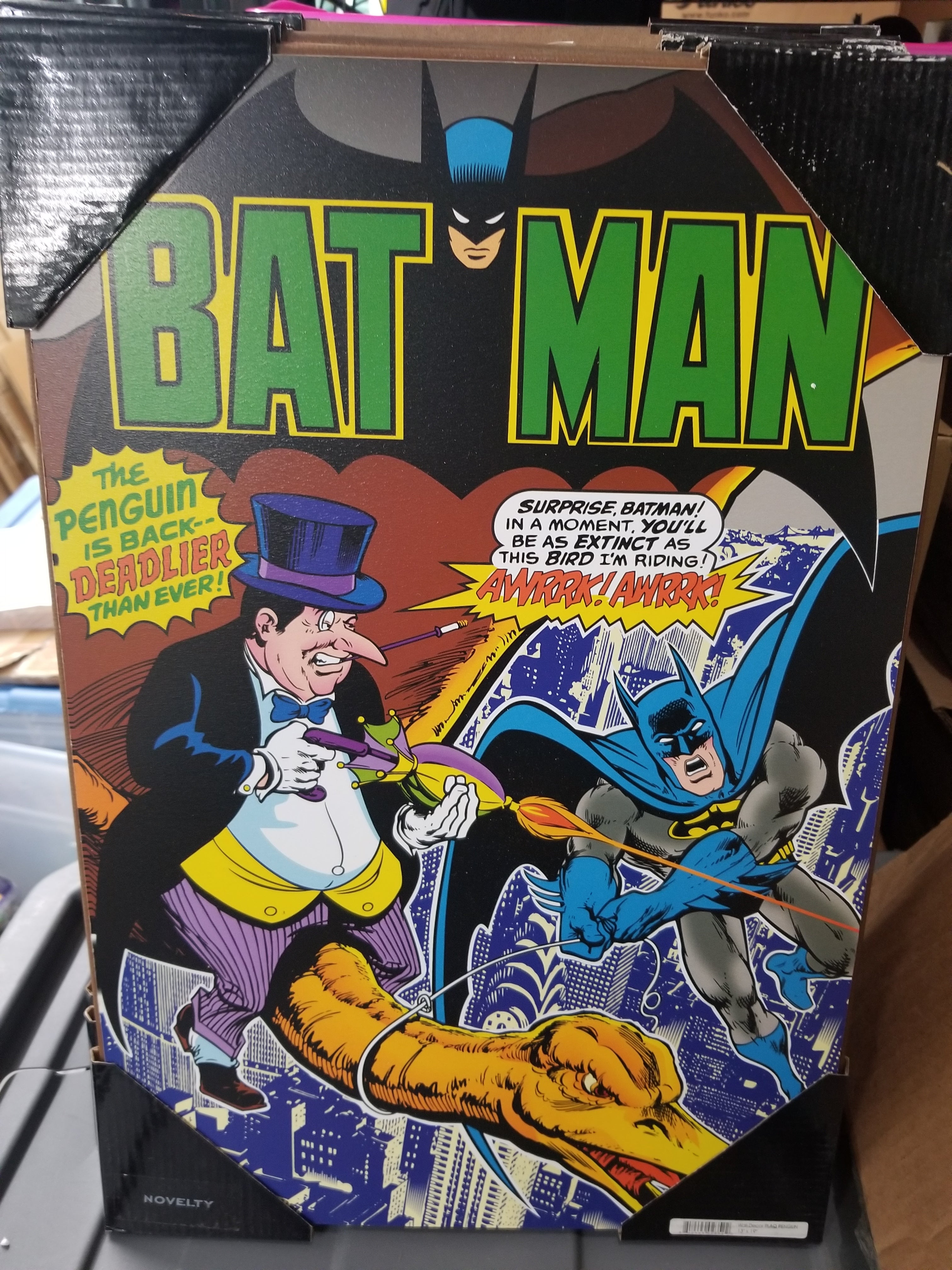 Batman with Penguin DC Comics Silver Buffalo Wall Art | Lost 4 Toys