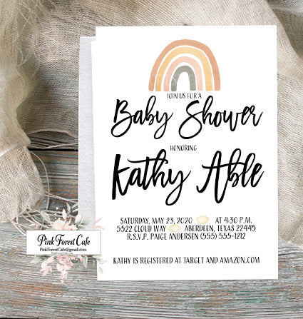 rainbow birth announcements