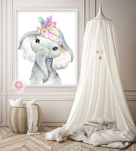 baby room elephant wall art