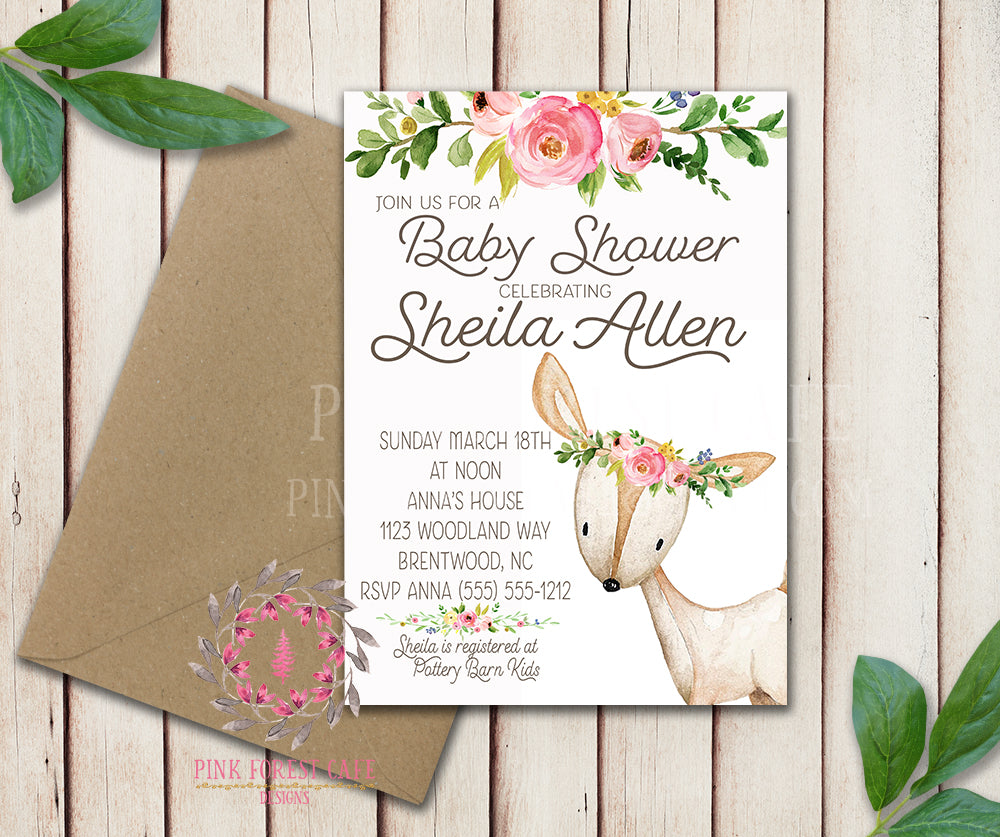 Invitations Baby Bridal Shower Birthday Party Wedding Announcements Sa Pink Forest Cafe