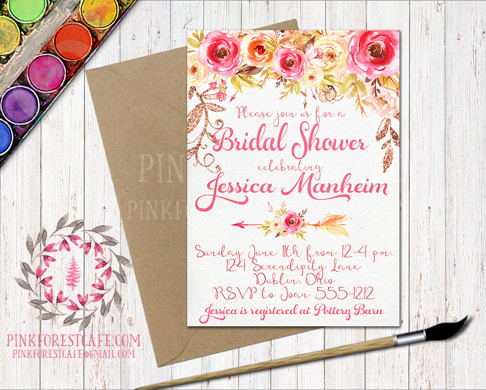 Invitations Baby Bridal Shower Birthday Party Wedding Announcements Sa Page Pink Forest Cafe