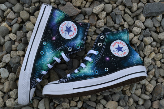 Blue and Green Galaxy Hi Tops – She 