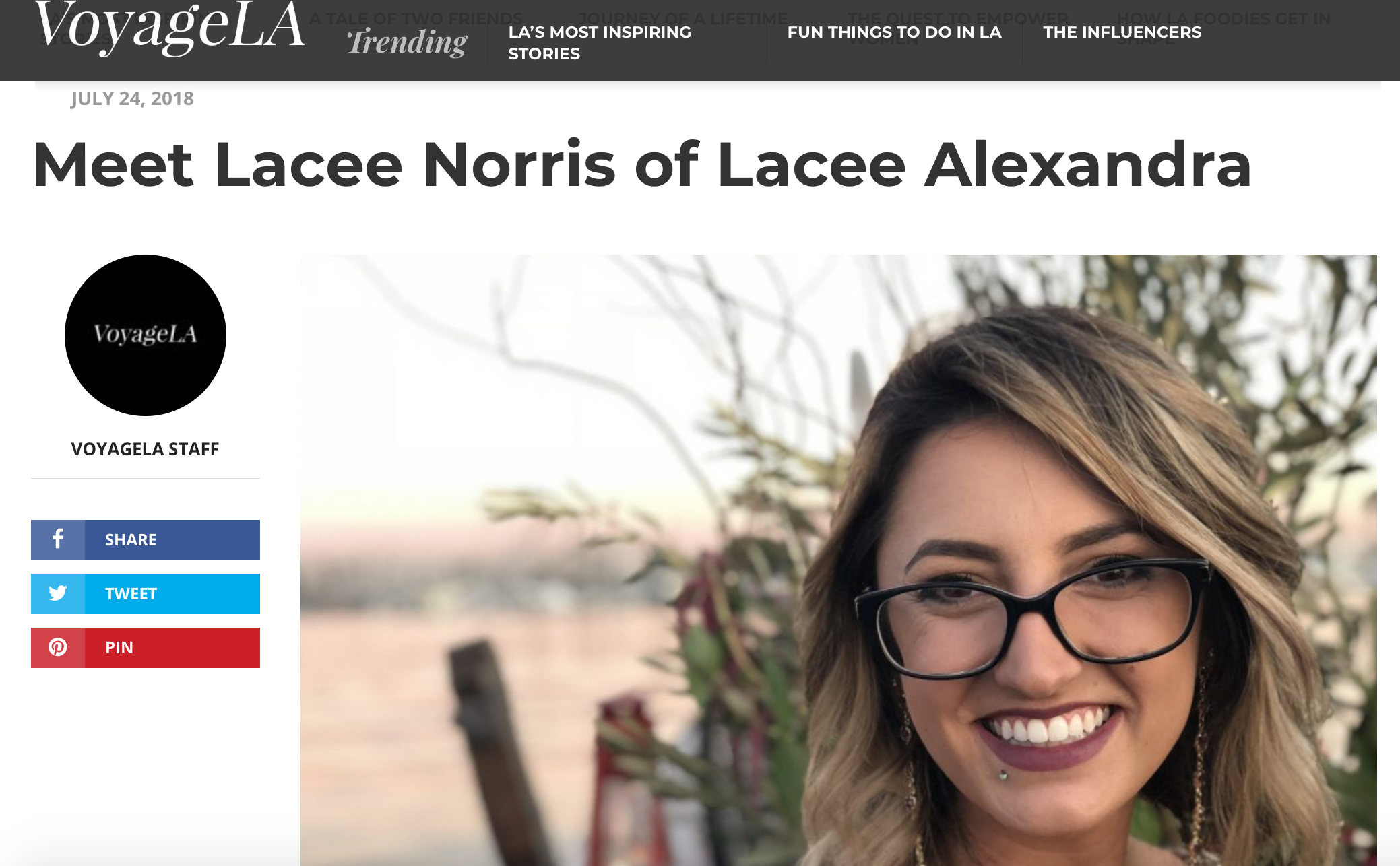 Voyage LA interview with Lacee Alexandra