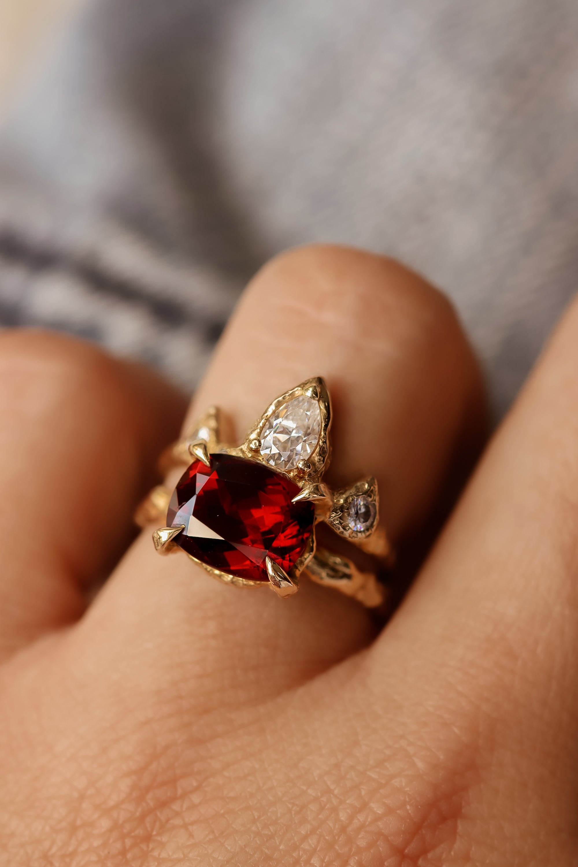 Shades of Red and Gold: A Garnet Statement Ring Stack Built For A Quee –  Lacee Alexandra
