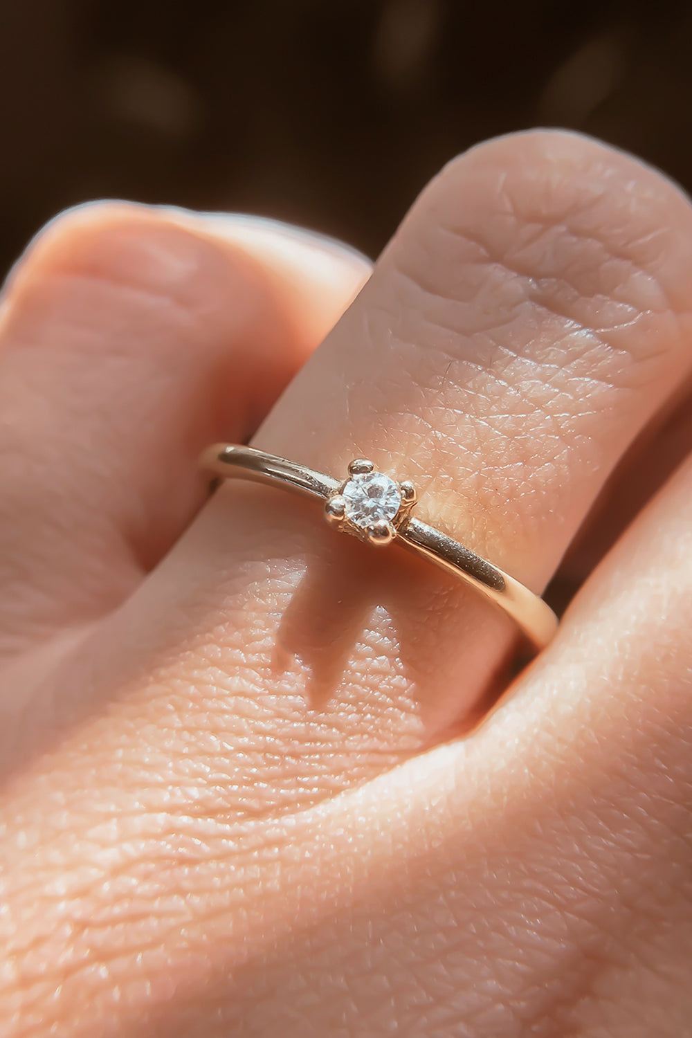 Solid Gold Petite Diamond Promise Ring – Lacee Alexandra