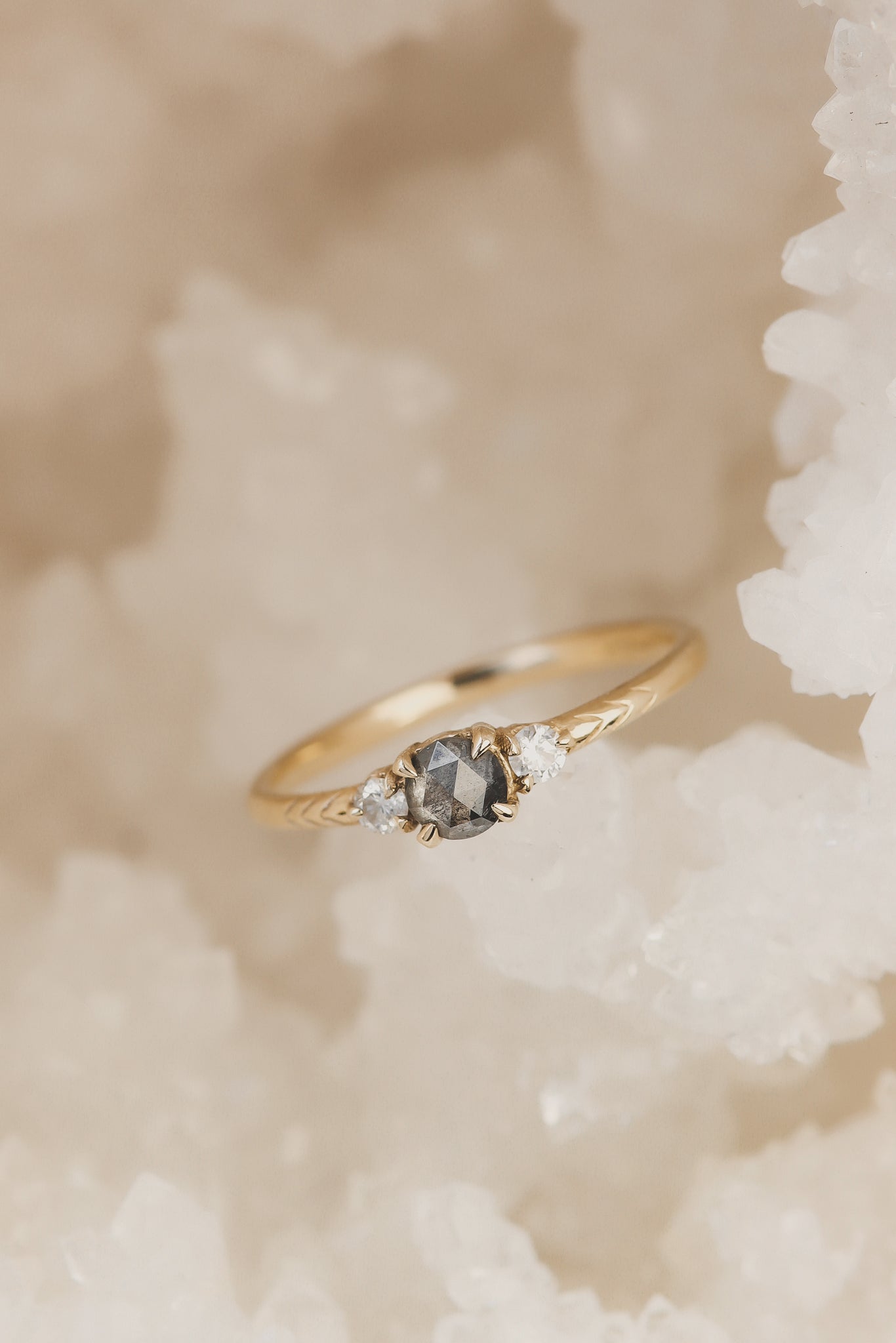solid-gold-salt-pepper-diamond-ring-three-stone-engagement-ring-alternative-bridal