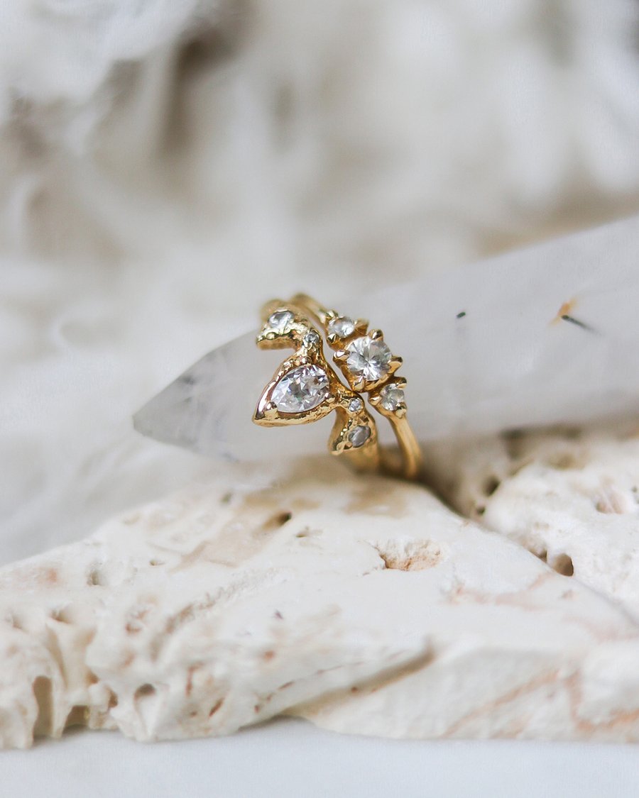 Solid Gold Petite Diamond Promise Ring – Lacee Alexandra