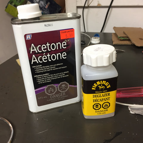 Acetone and leather deglazer