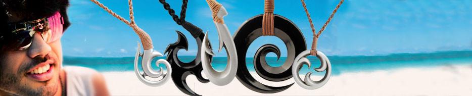 Fish Hook, Hawaiian Hook, Hei Matau, Koru & Maori Necklaces