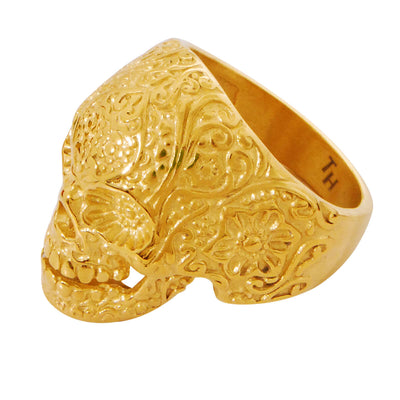 Crest Ring Signet Ring Black Diamond Gold Skull Memento Mori Style J  Dauphin For Sale at 1stDibs | memento shield meaning, memento mori signet  ring, memento mori gold ring