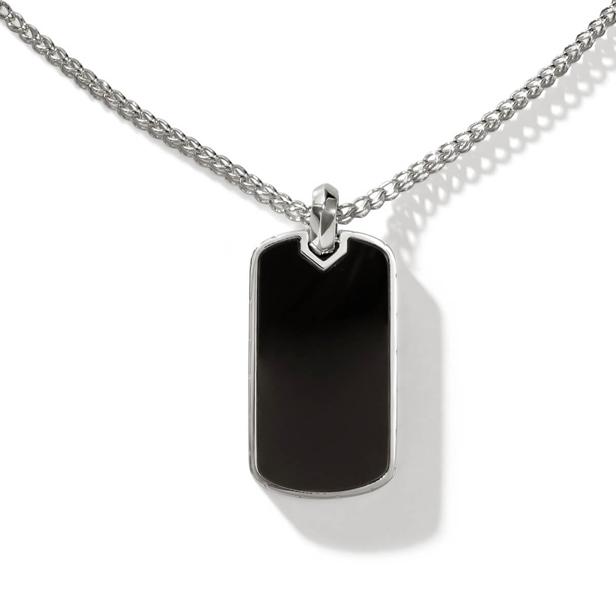 Tinksky Dog Tag Real Mens Titanium Steel Pendant Chain Necklace (Black), Adult Unisex, Size: 23.62 x 0.79 x 0.12, Grey Type