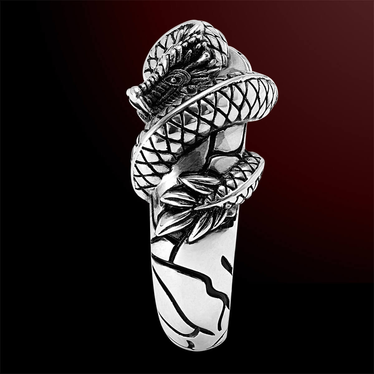 John Hardy Men's Legends Naga Dragon Overlap Ring in Sterling Silver