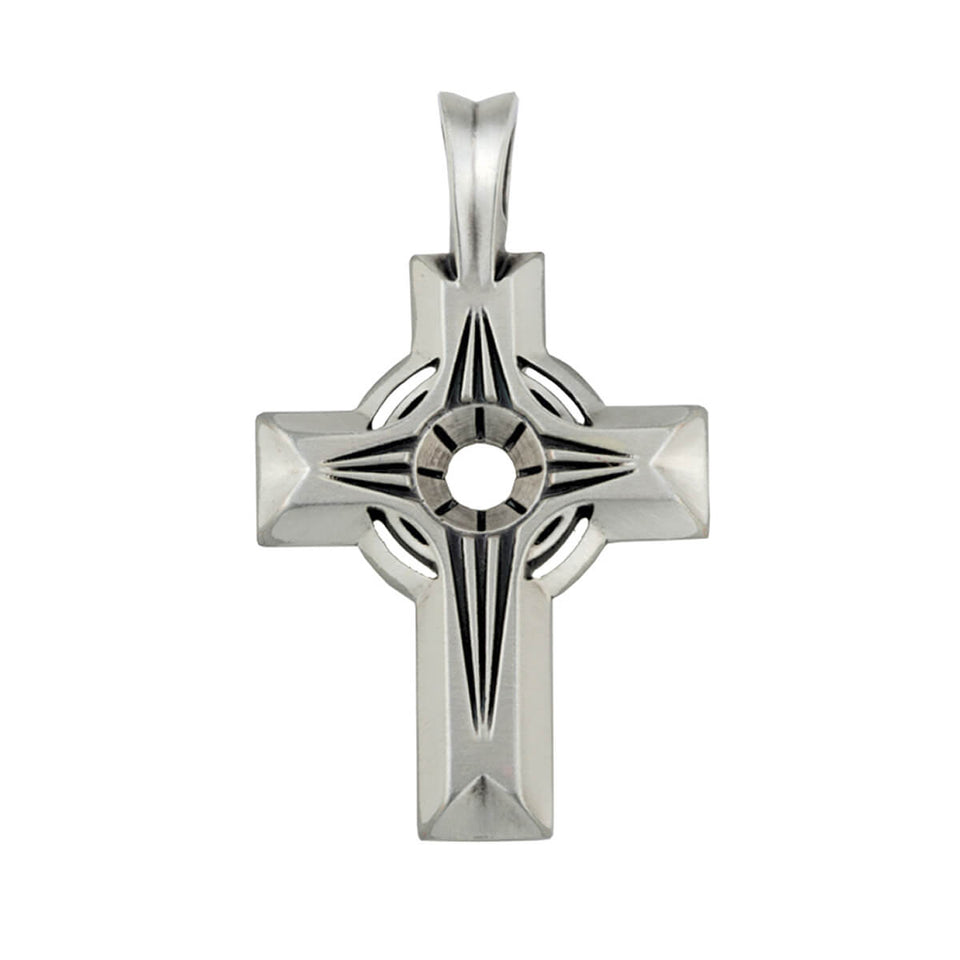 Ethereal Cross Clear Mind Mens Necklace Pendant By Bico 