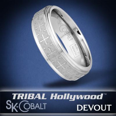 ROYAL CROSS DEVOUT Ring SK Cobalt Men's Wedding Band by Scott Kay