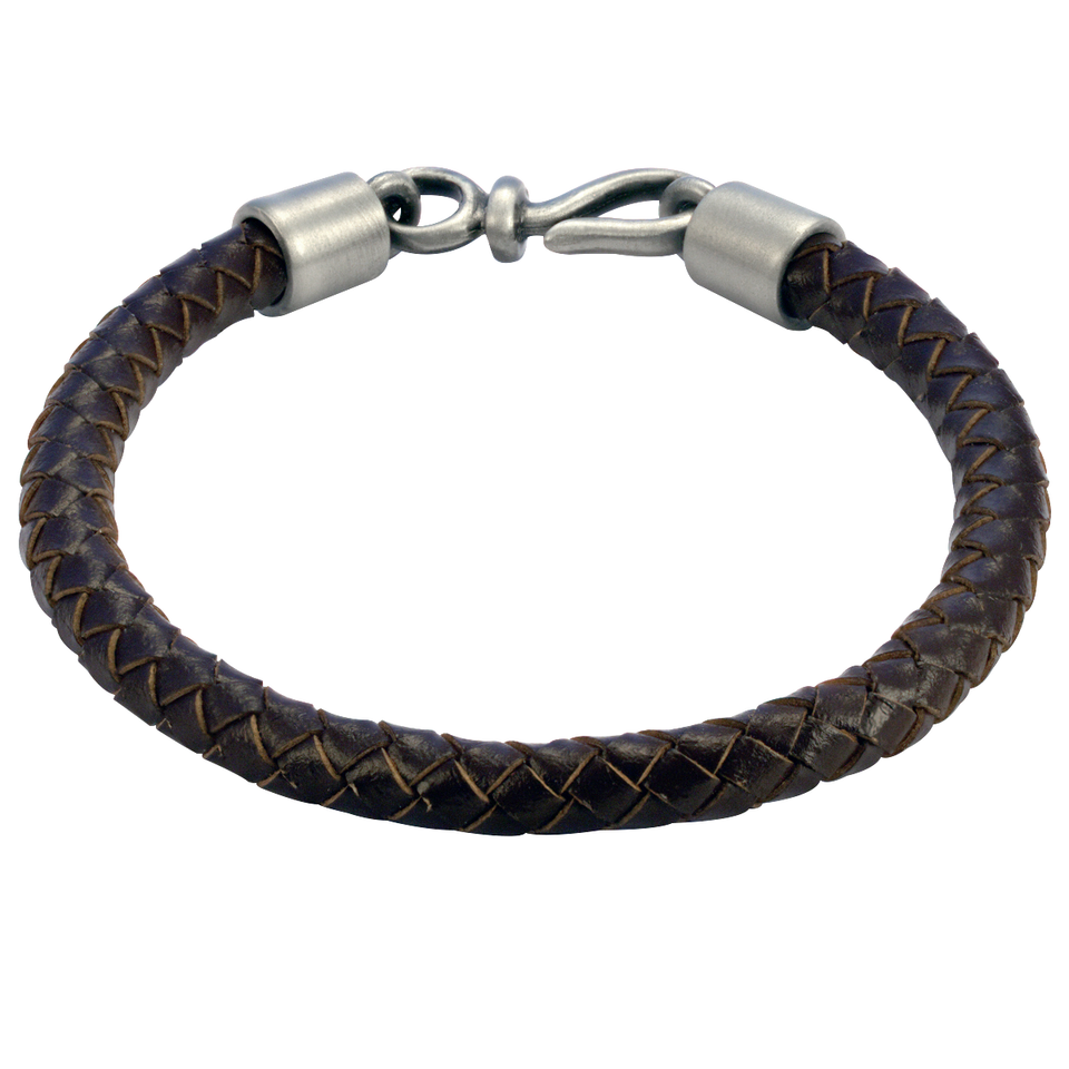 BOLO DARK BROWN Braided Leather Bracelet for Men from BICO Australia