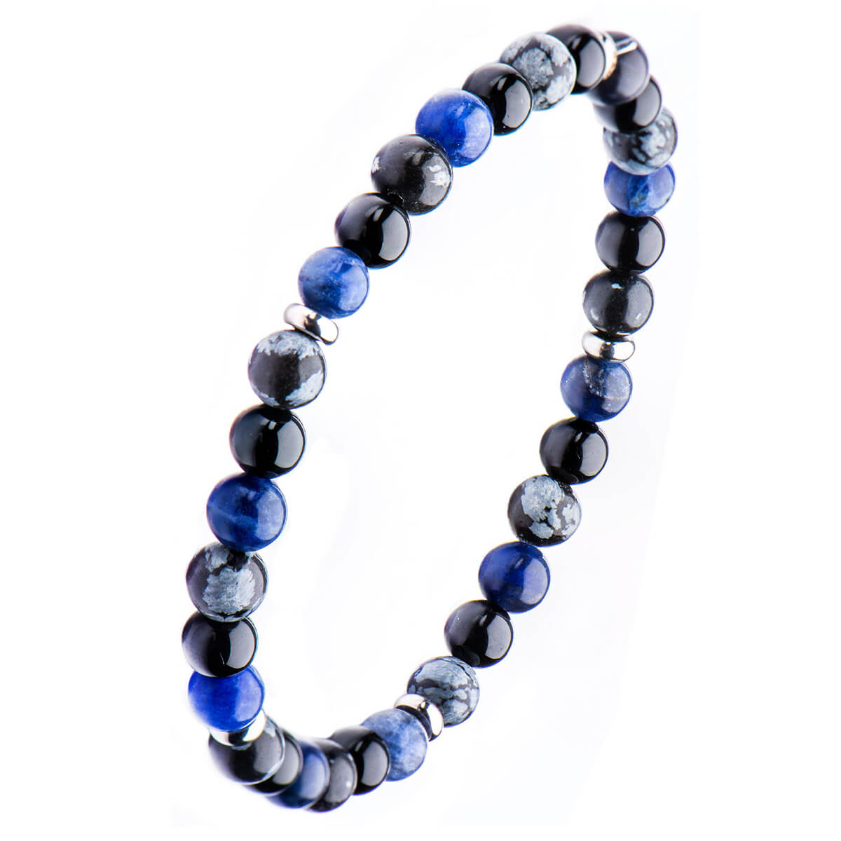 Libra BOYBEADS Aquamarine, Lapis Lazuli Multi-Stone Mens Natural Stone Bead Bracelet