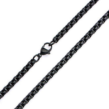 BOX CHAIN MEDIUM Width Stainless Steel Mens Box Link Necklace Chain