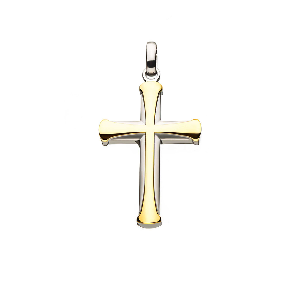 APOSTLE CROSS GOLD Steel Cross Mens Chain Pendant