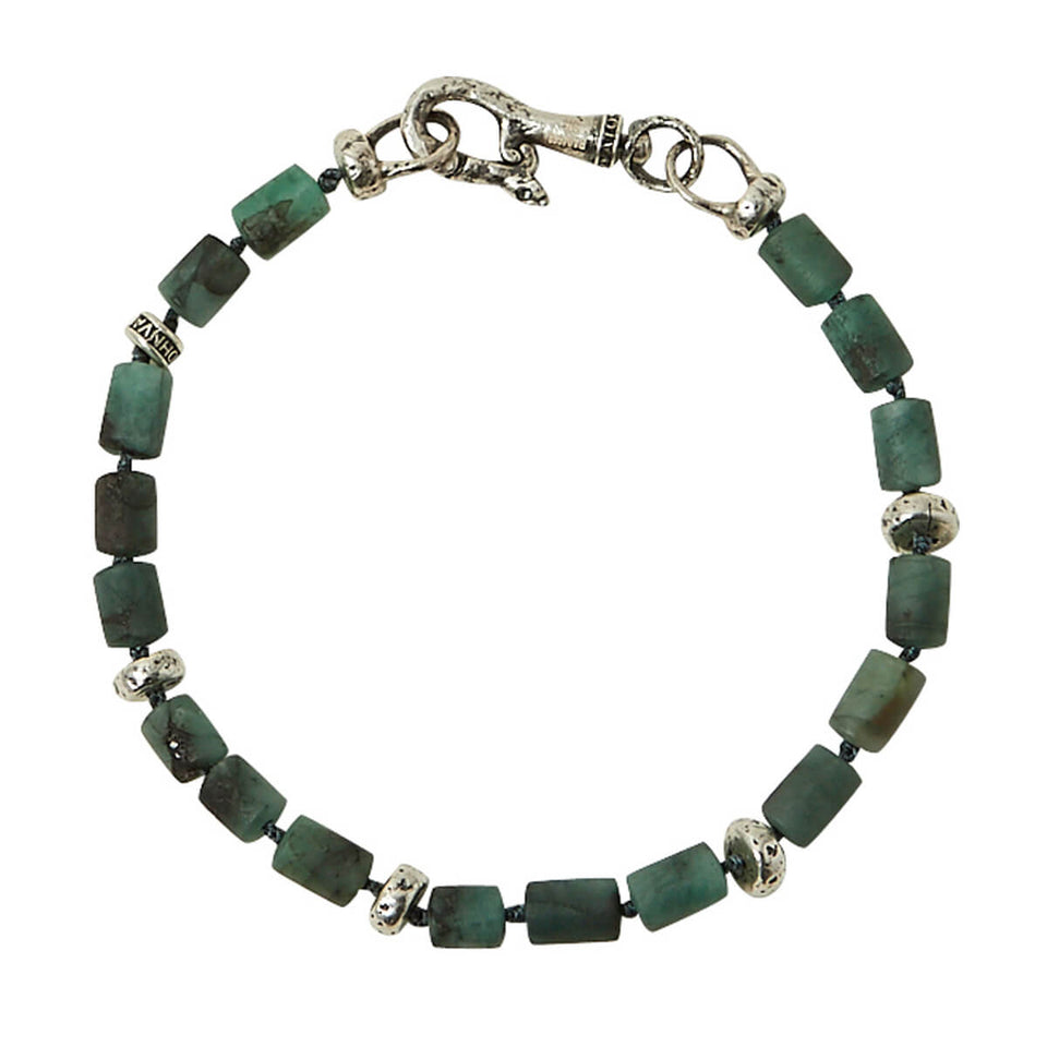 John Varvatos Emerald Modern Bead Bracelet For Men W Sterling Silver 7231