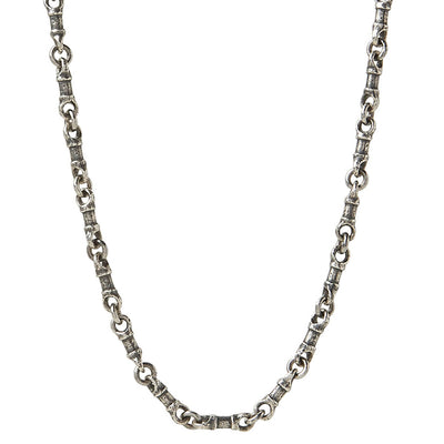 John Varvatos PADLOCK Chain Necklace for Men in Silver and Brass