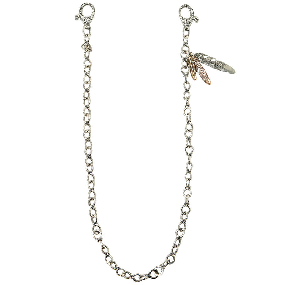 John Varvatos ANCHOR LINK Mens Wallet Chain with Three Feathers