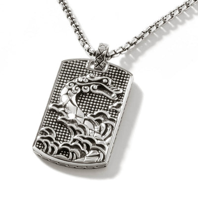 John Hardy Carved Chain Dog Tag Pendant HM900807 – Chalmers Jewelers