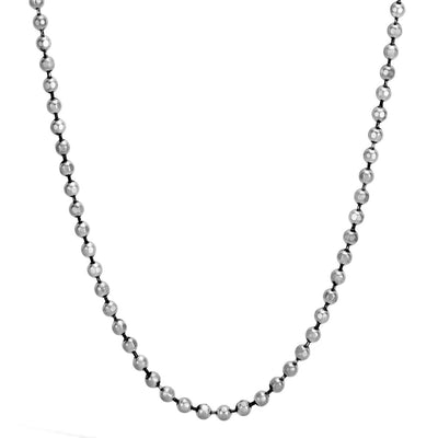 Stainless Steel Bead Ball Chain Necklace 3 mm thick 36 inch 
