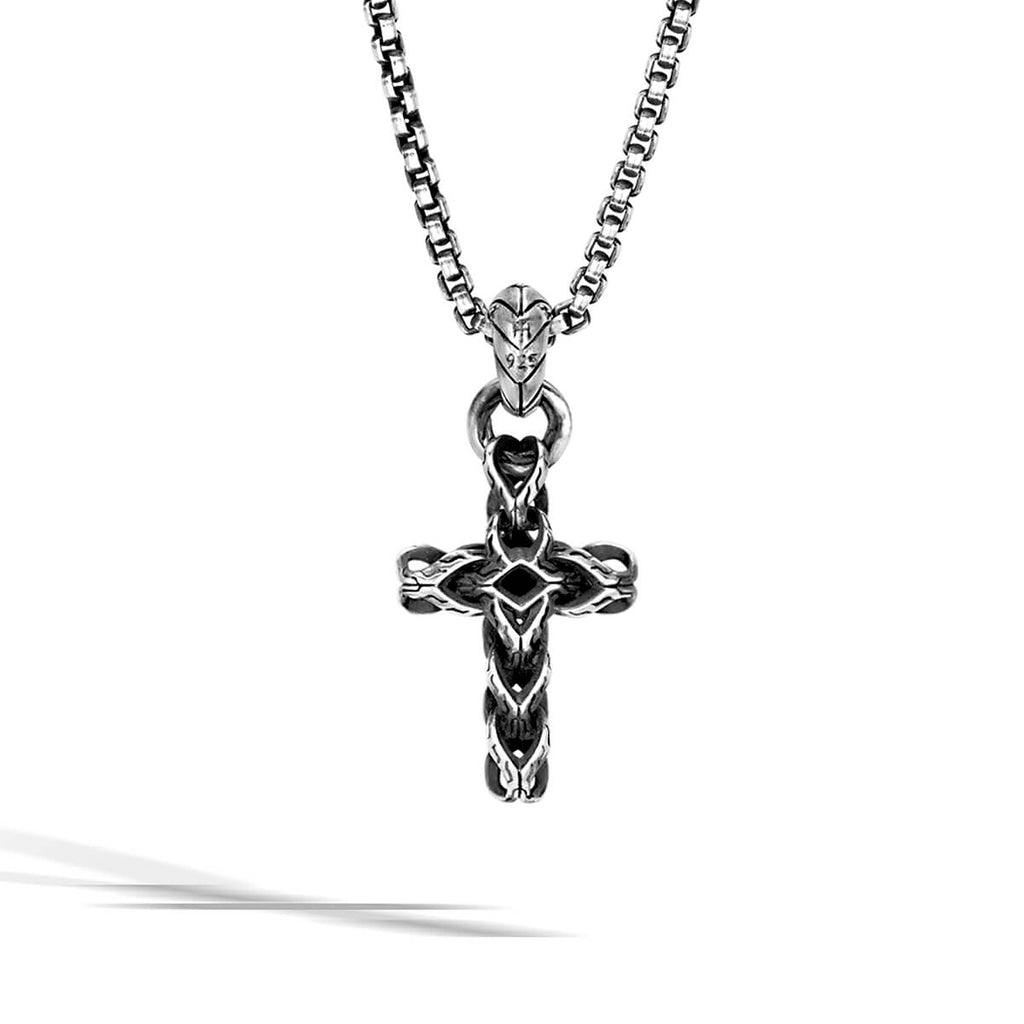 John Hardy Mens Asli Cross Classic Chain Link Mens Pendant Necklace