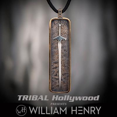 William Henry DEFENDER SILVER AND BRONZE Medieval Sword Pendant Neckla