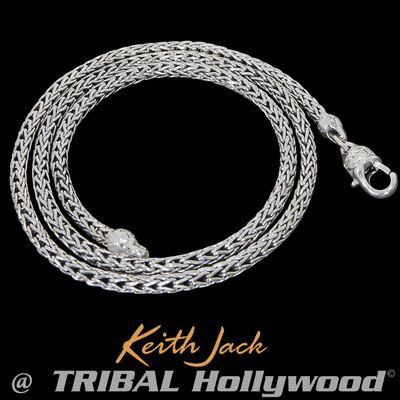 Keith Jack SHINY VENETIAN CHAIN Extra Thin Silver Box Link Mens Chain