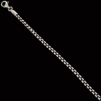 Keith Jack SHINY VENETIAN CHAIN Thin Width Silver Box Link Mens Chain