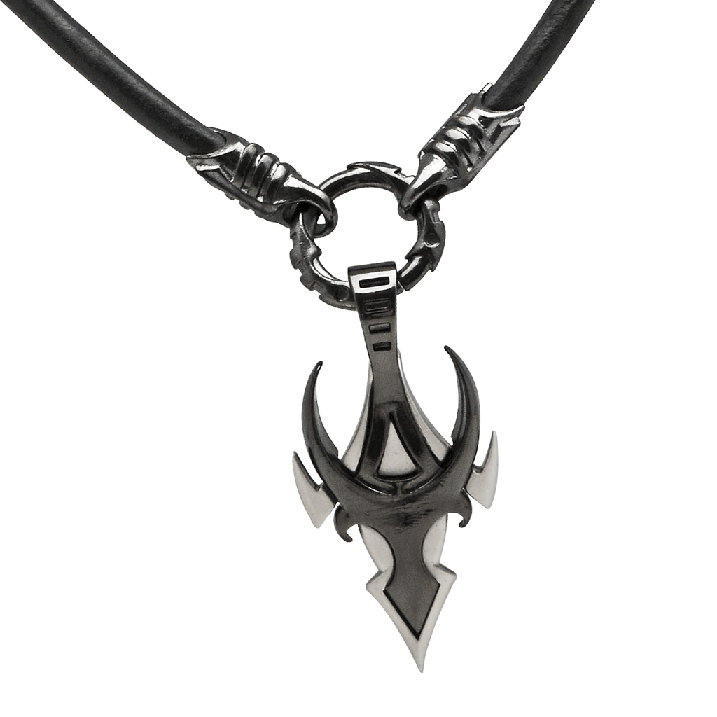 Download MASCHIO NECKLACE Silver and Gunmetal Black Leather ...