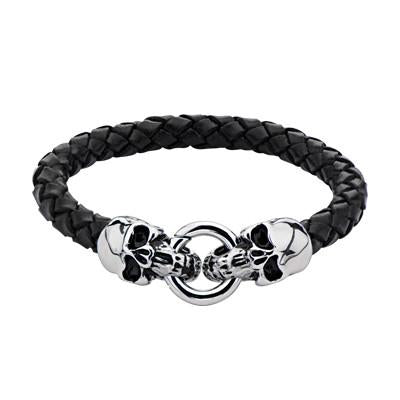 mens black skull bracelet