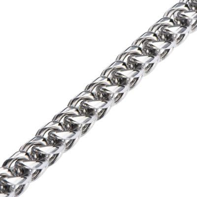 Italian Ice Four-Cornered Franco Link Chain Steel Bracelet