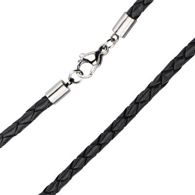 Stack Time Black Stackable Mens Braided Leather Bracelet