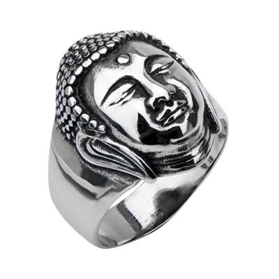 BUDDHA Ring for Men Stainless Steel Buddha Head Ring