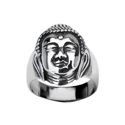BUDDHA Ring for Men Stainless Steel Buddha Head Ring