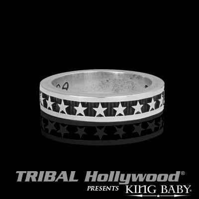 STARS AND SKULLS Stackable Sterling Silver Ring by King Baby