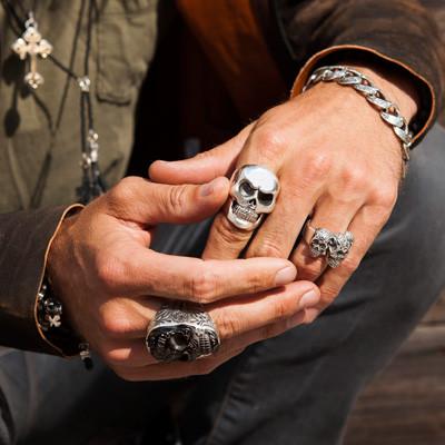 Skull Ring for Men CLASSIC SKULL RING Heavy Duty King Baby Sterling ...