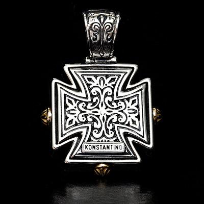 Conqueror's Cross Silver, Enamel and Leather Locket Bracelet ~ Dimitrios  Exclusive B070