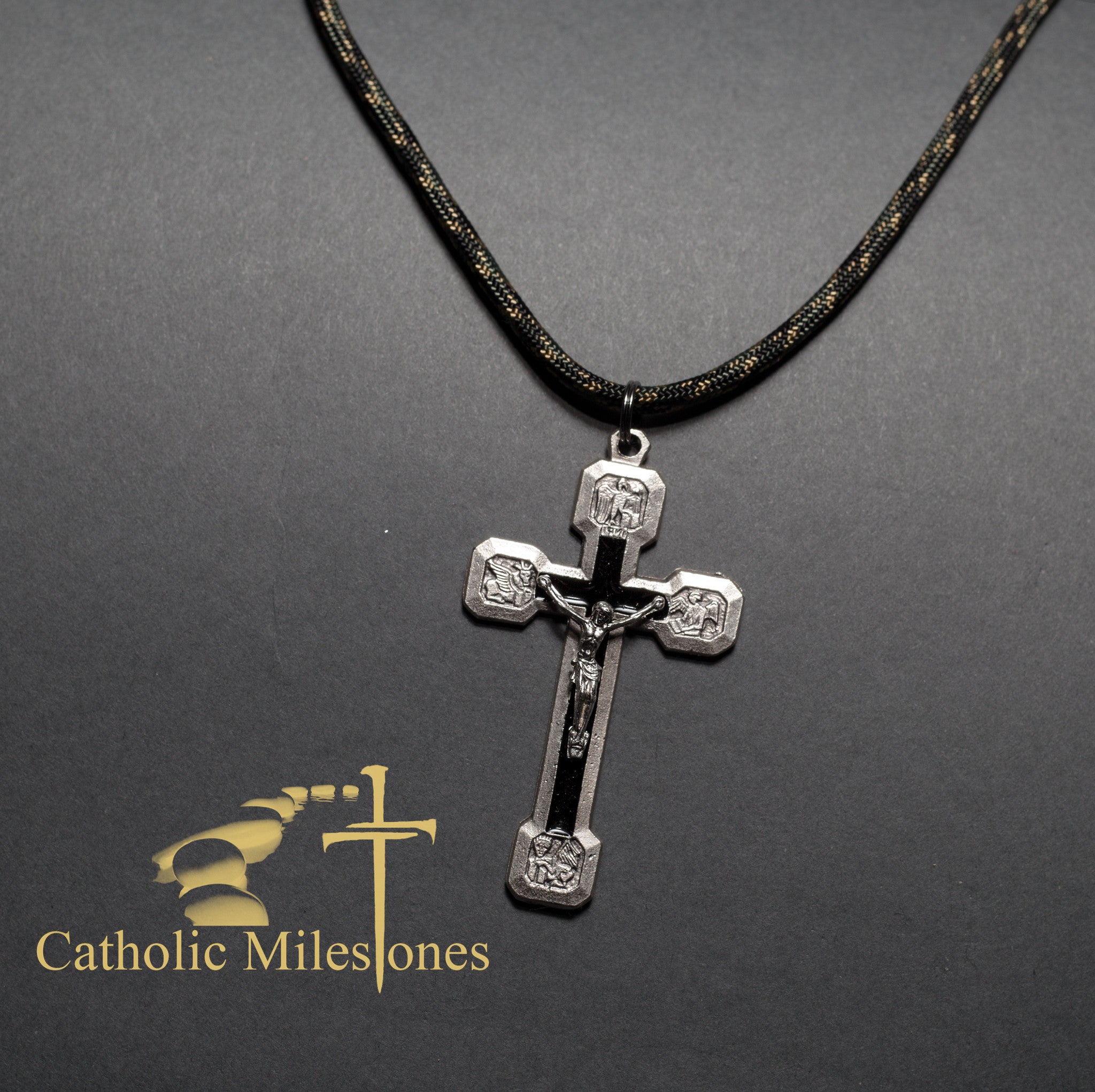 Via Crucis (Way of the Cross) Crucifix on Cord - Catholic Milestones C ...