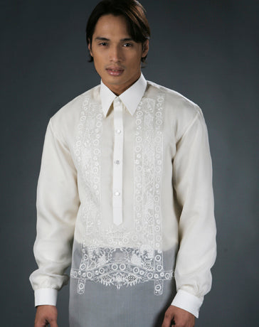 Men's Barong Tagalog 100490 Cream Made-To-Order – MyBarong