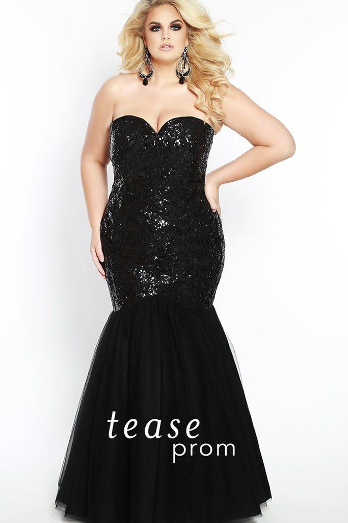 plus size black mermaid dress