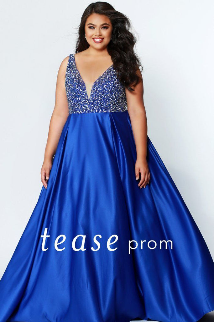 sapphire blue dress plus size