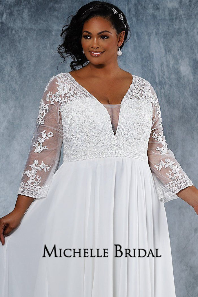 Gorgeous Bohemian Plus Size Wedding Dress With Unique Bell Sleeves And Flowy Lace Skirt From Bell Sleeve Wedding Dress Blue Wedding Gowns Casual Wedding Dress