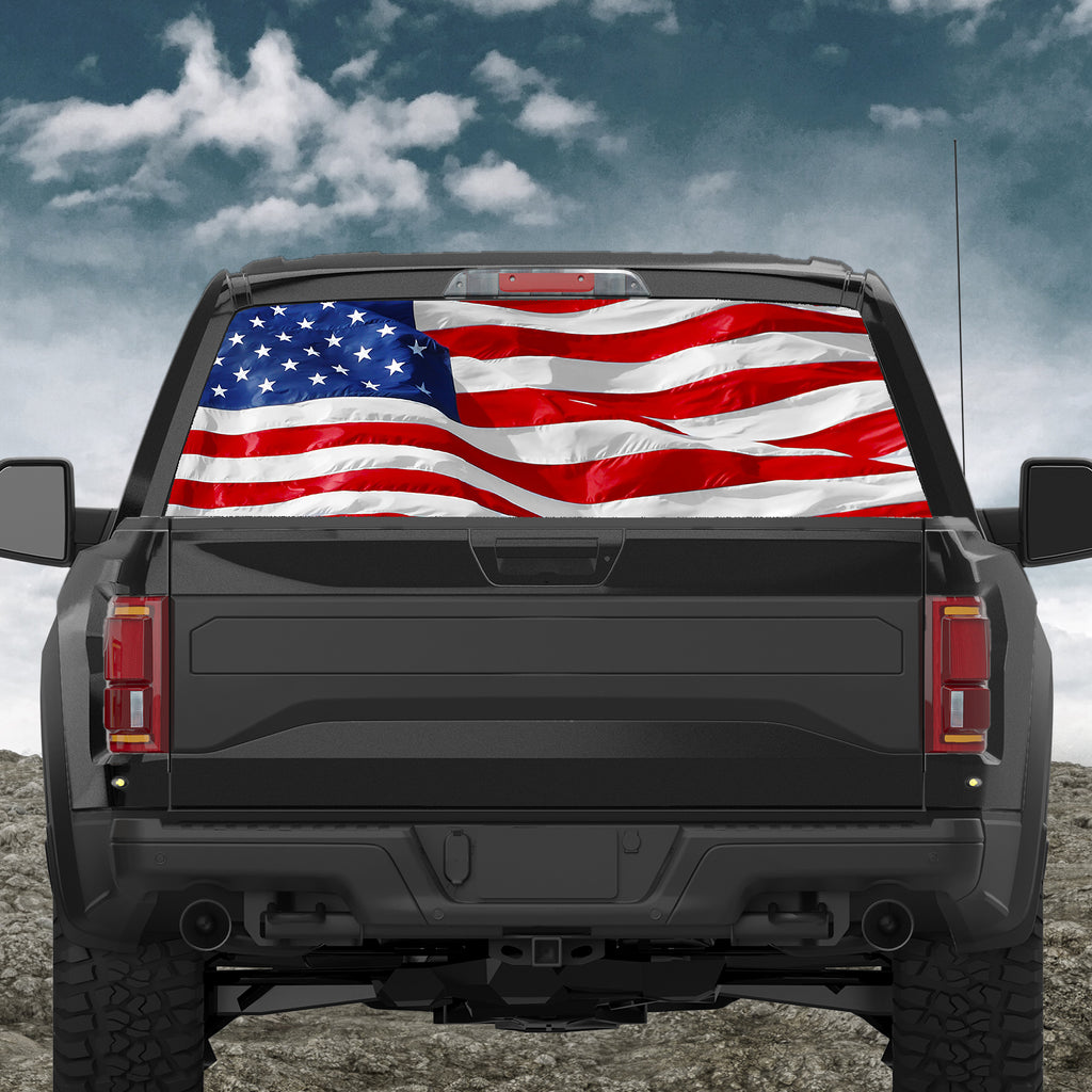 Custom Truck  Rear Window 50 50 Perforated Vinyl  Decal  V2 